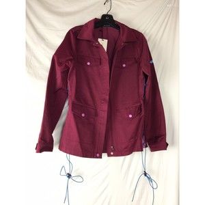 Thrive Societe Women’s Bungee Jacket Adjustable Side, Zip Elastic Back Sz S New